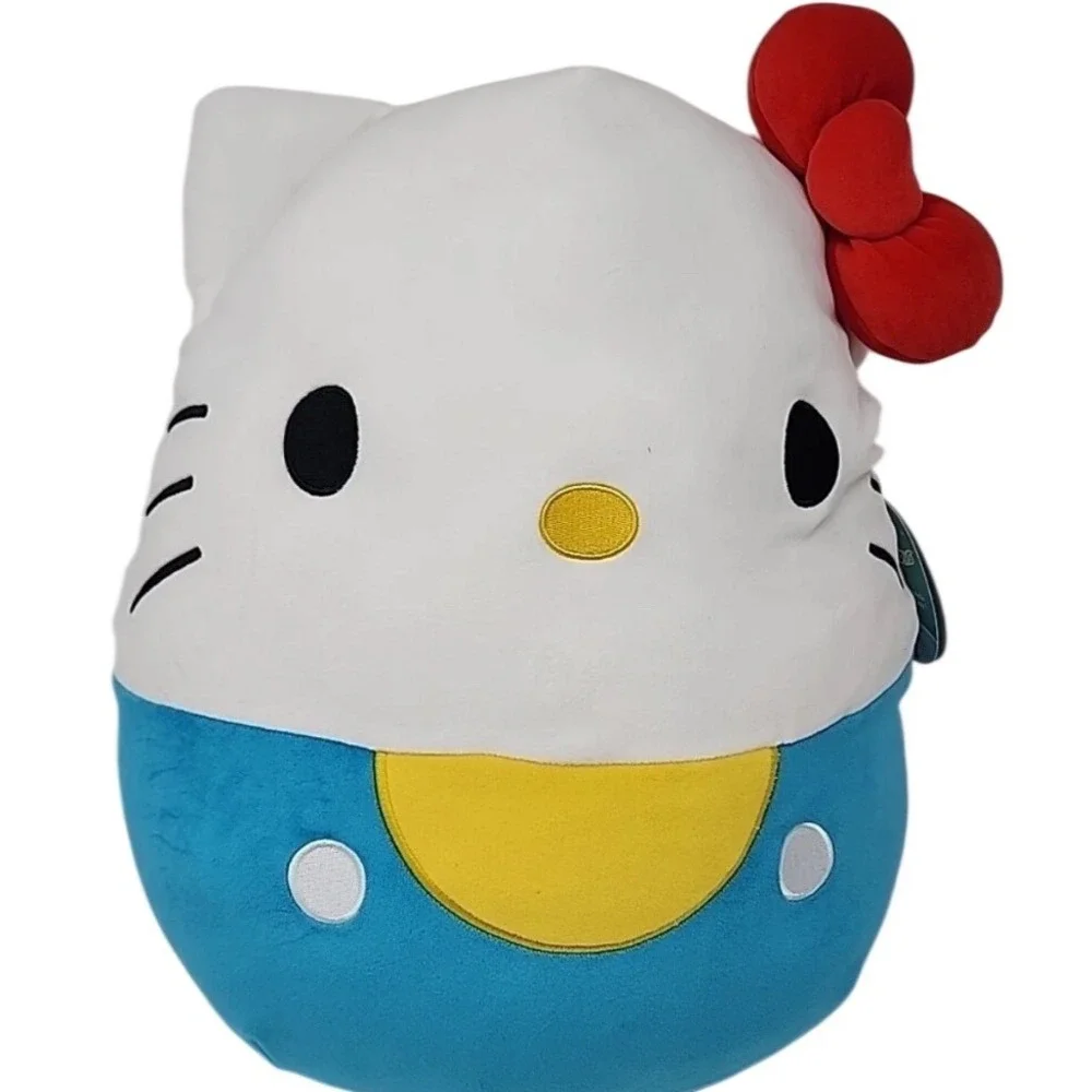 Squishmallows Hello Kitty Sanrio 12 Inch Blue Overalls Plush Toy SQSN01375 NEW